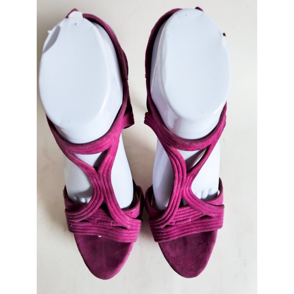 Jessica Simpson Pink Suede Leather Open Toe Platform Ankle Strappy High Heel 9.5 - Picture 5 of 10